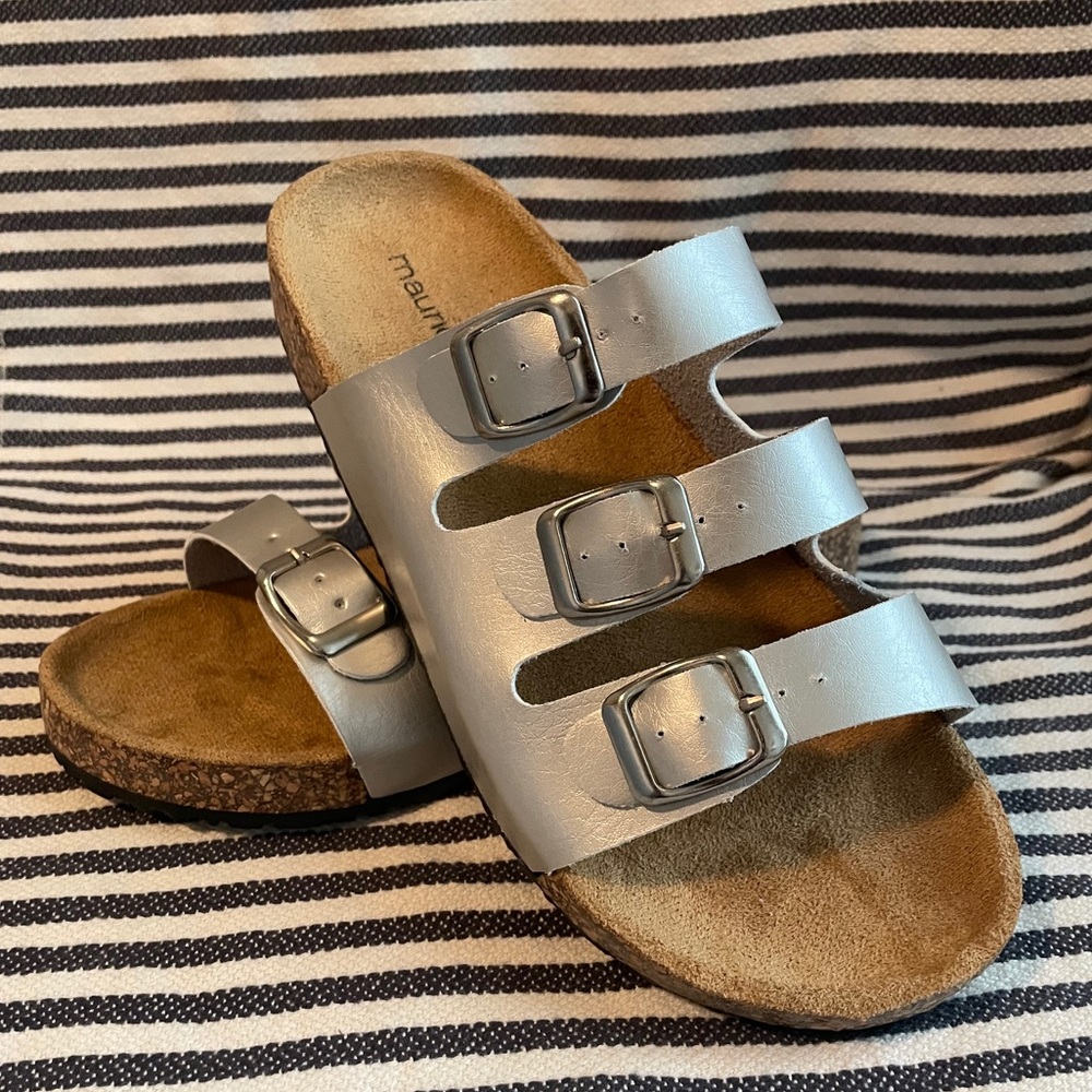 Maurices Silver Buckle Sandals